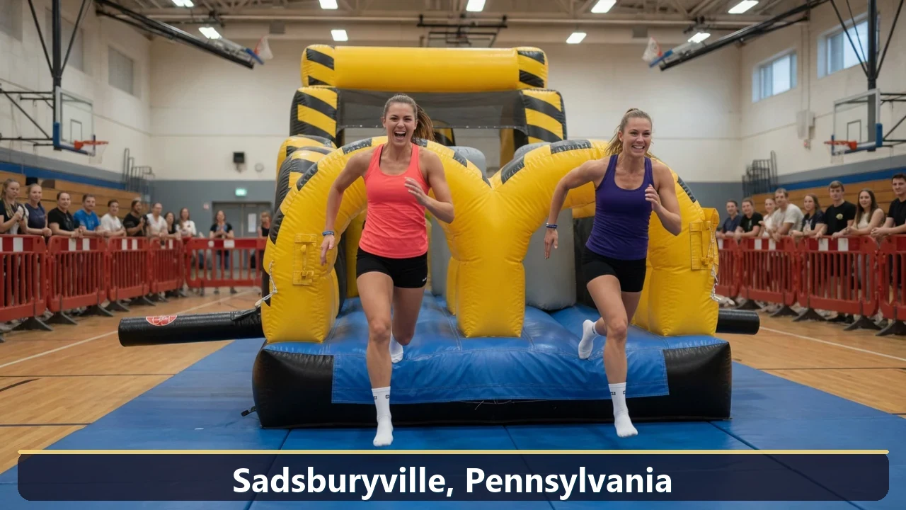 Inflatable obstacle course rental for events in Sadsburyville, Pennsylvania