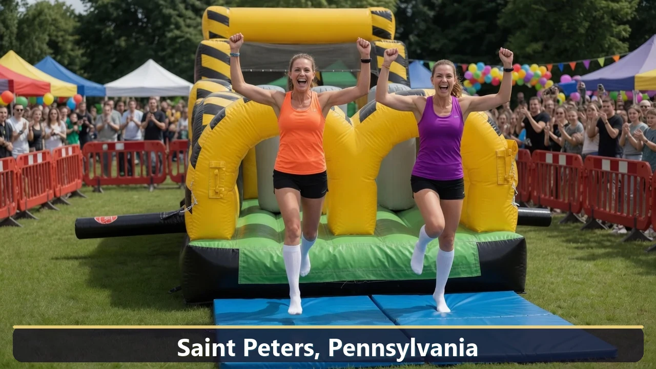 Inflatable obstacle course rental for events in Saint Peters, Pennsylvania