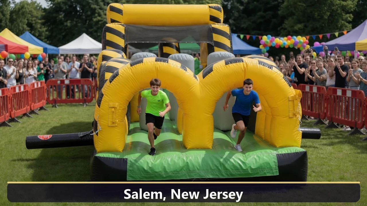 Inflatable obstacle course rental for events in Salem, New Jersey