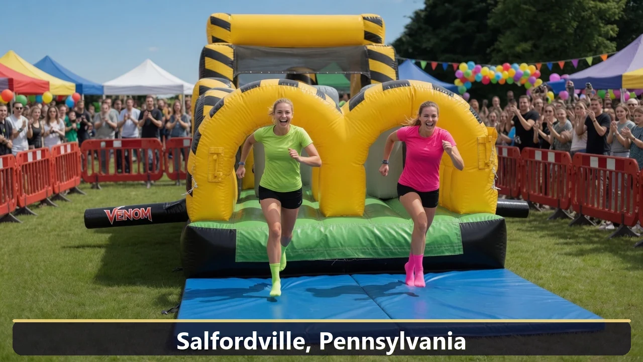 Inflatable obstacle course rental for events in Salfordville, Pennsylvania