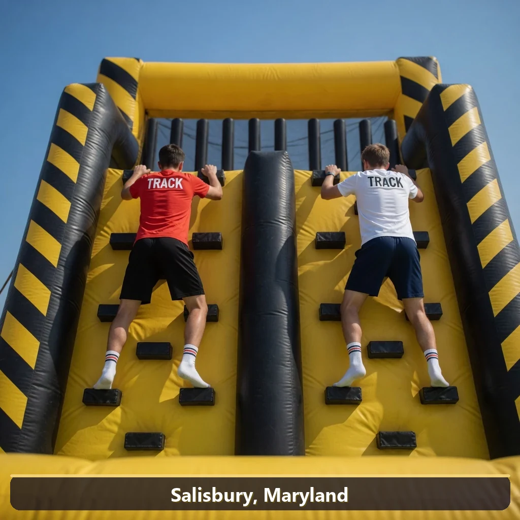 Inflatable obstacle course rental for events in Salisbury, Maryland