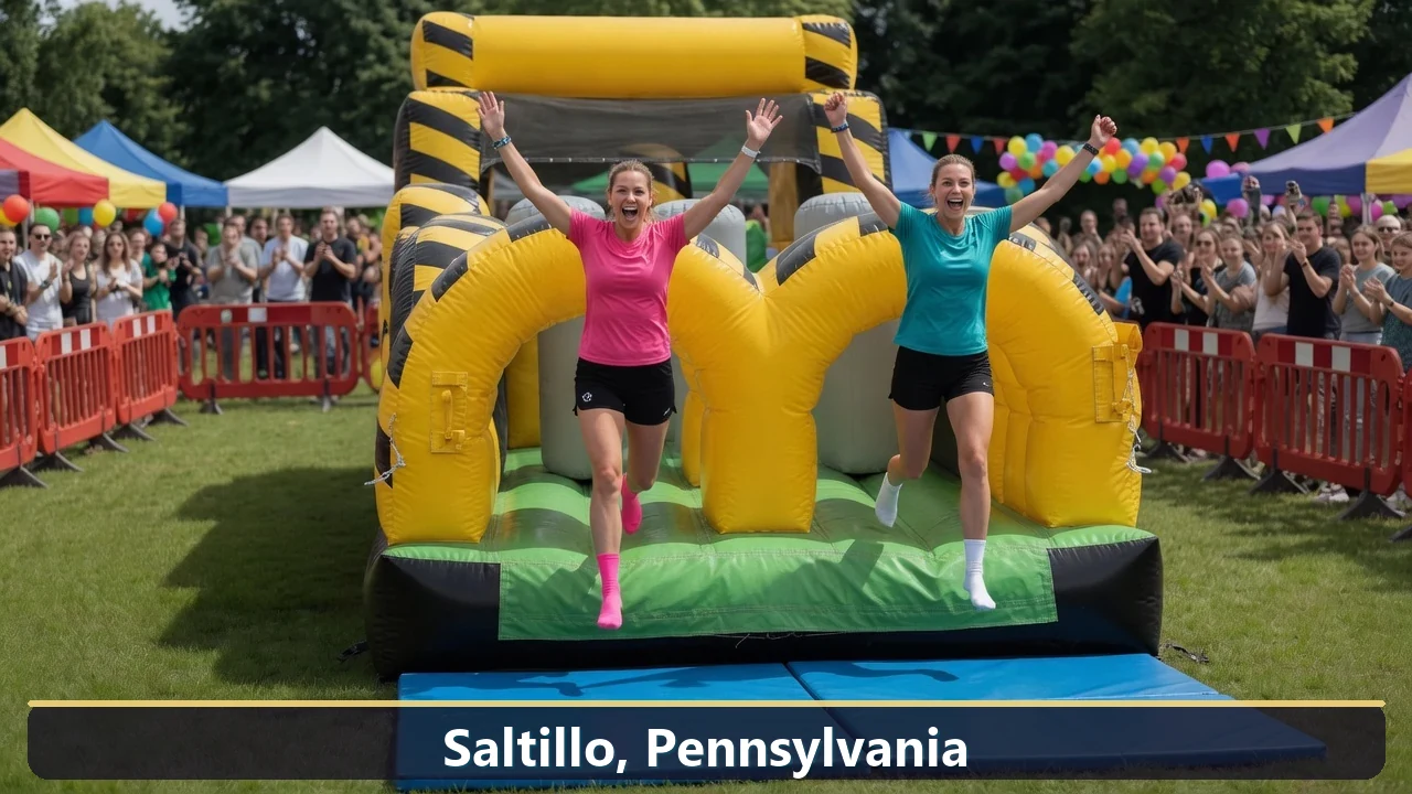 Inflatable obstacle course rental for events in Saltillo, Pennsylvania