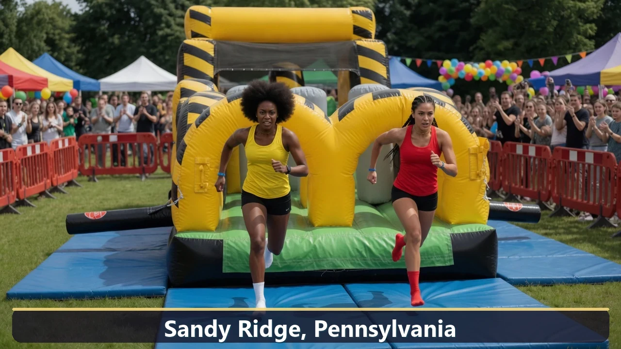 Inflatable obstacle course rental for events in Sandy Ridge, Pennsylvania