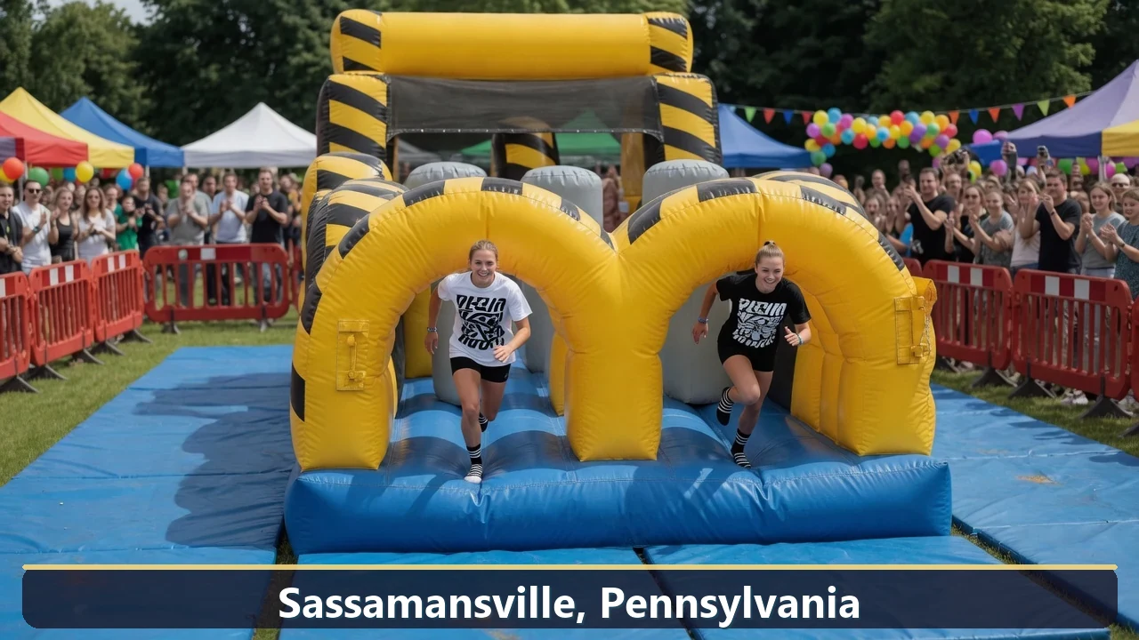 Inflatable obstacle course rental for events in Sassamansville, Pennsylvania
