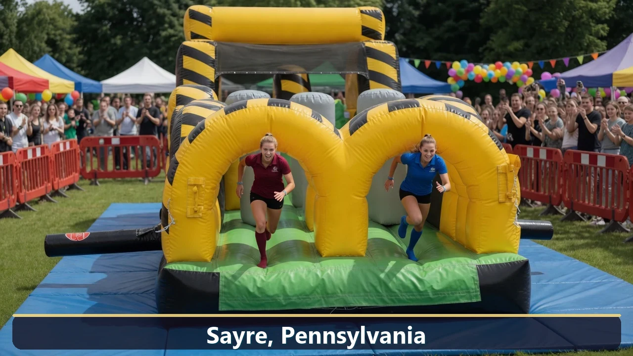 Inflatable obstacle course rental for events in Sayre, Pennsylvania