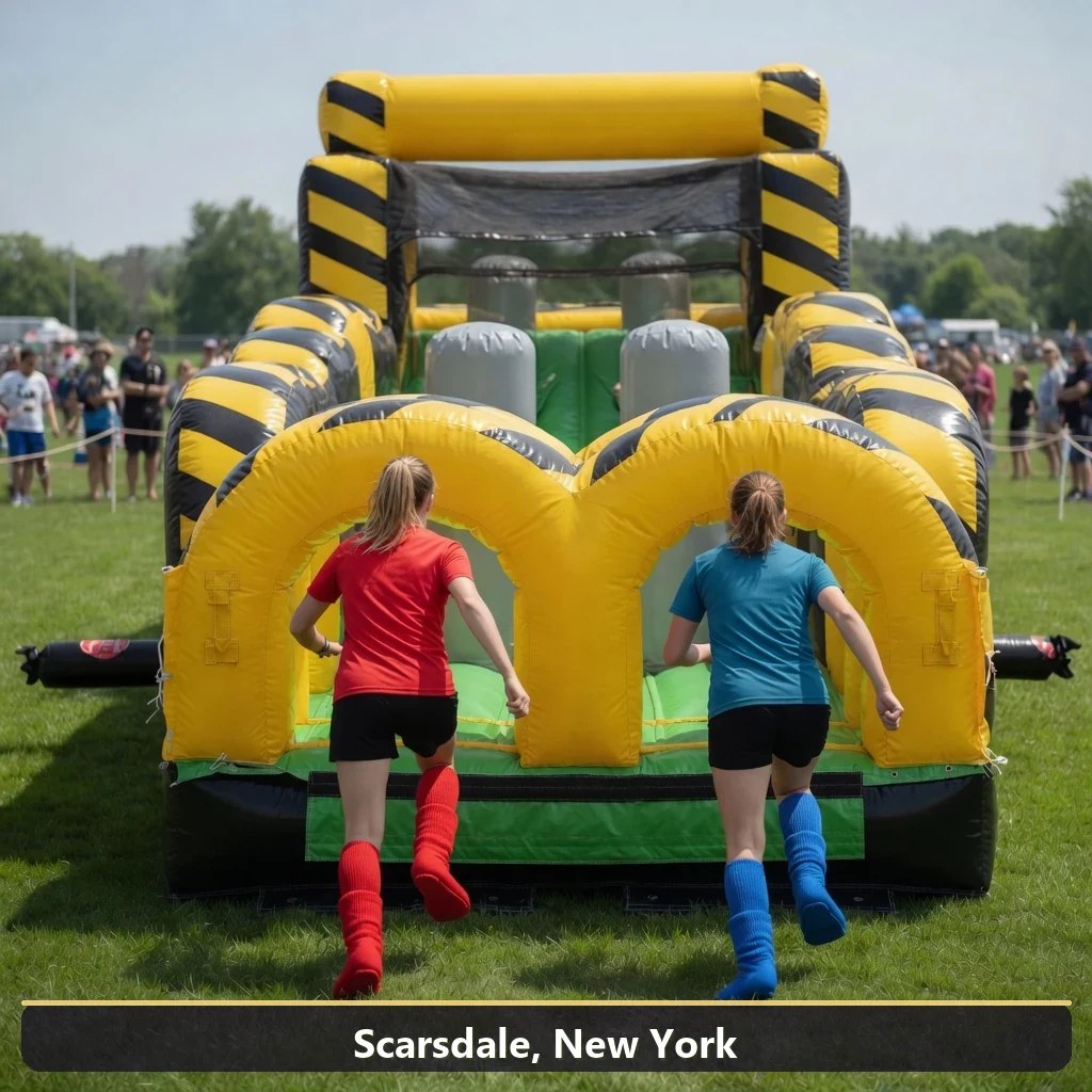 Inflatable obstacle course rental for events in Scarsdale, New York