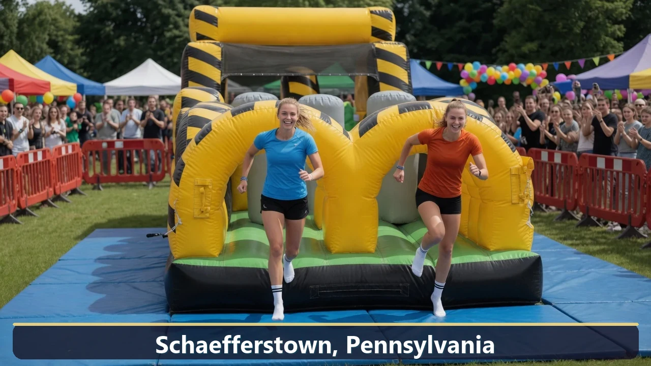 Inflatable obstacle course rental for events in Schaefferstown, Pennsylvania