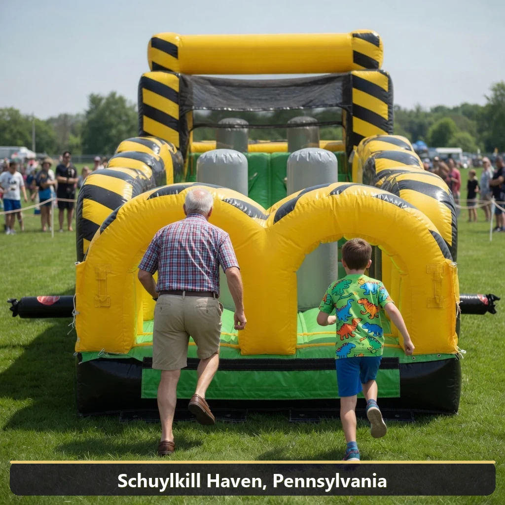 Inflatable obstacle course rental for events in Schuylkill Haven, Pennsylvania