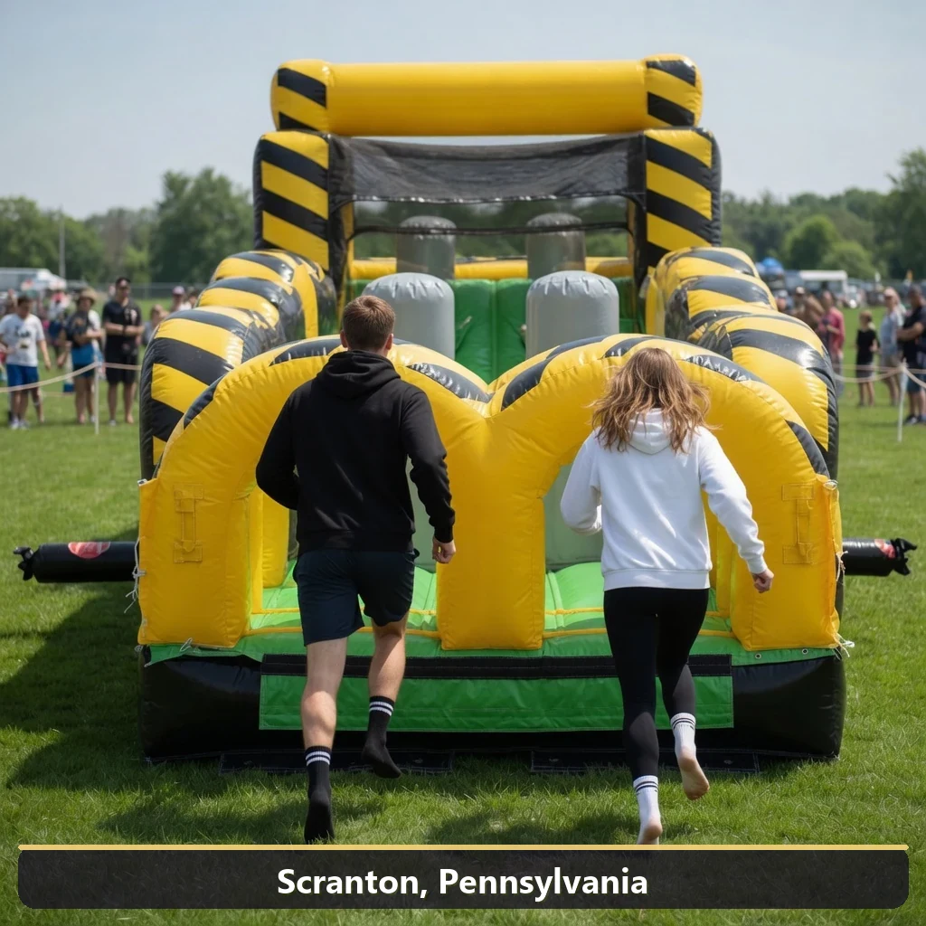 Inflatable obstacle course rental for events in Scranton, Pennsylvania