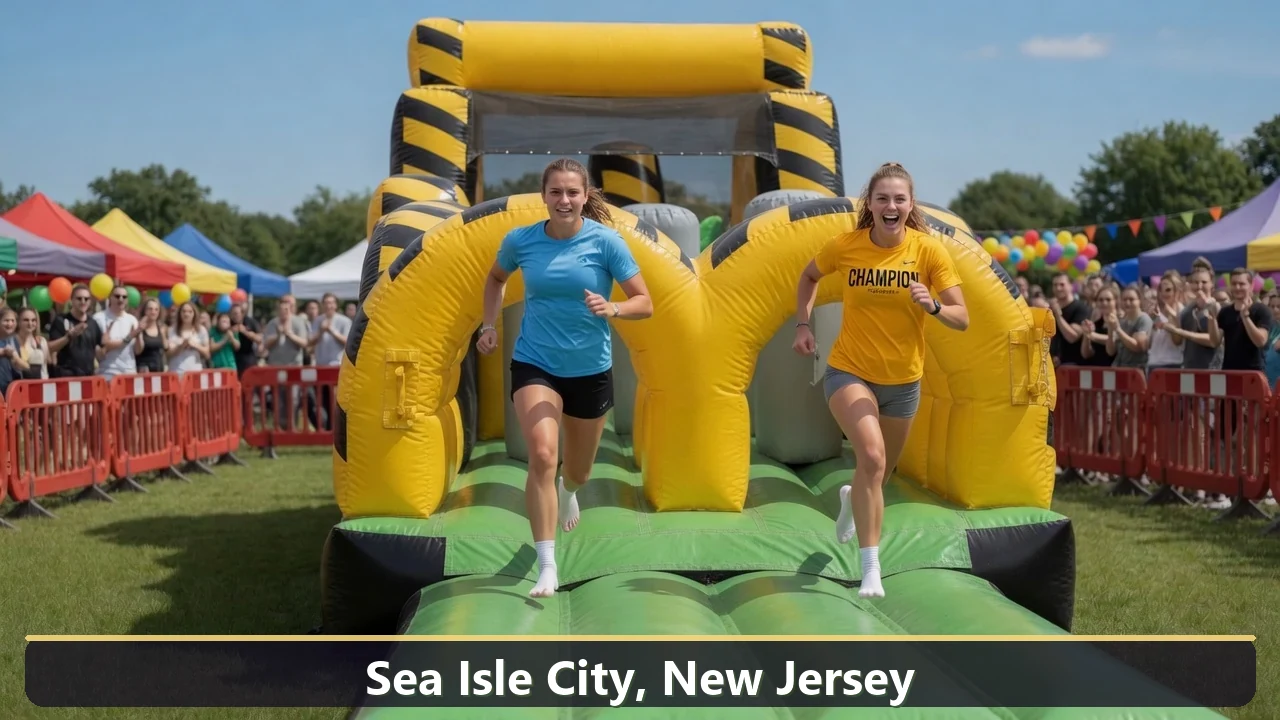 Inflatable obstacle course rental for events in Sea Isle City, New Jersey