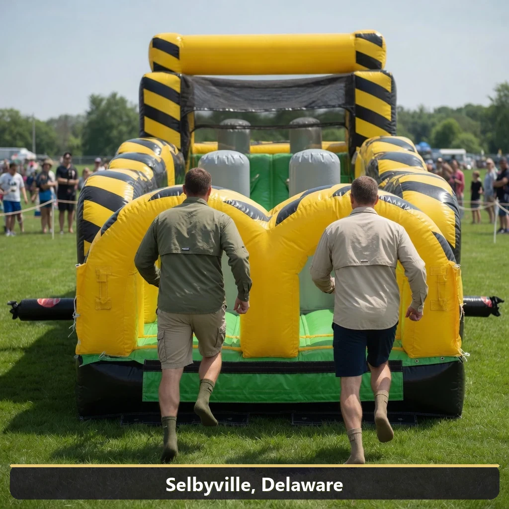 Inflatable obstacle course rental for events in Selbyville, Delaware