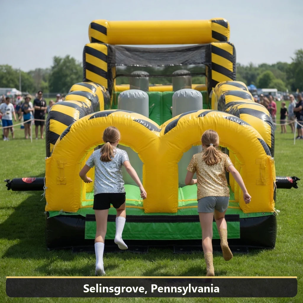 Inflatable obstacle course rental for events in Selinsgrove, Pennsylvania