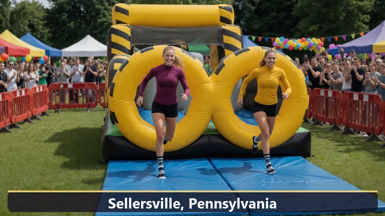 Inflatable obstacle course rental for events in Sellersville, Pennsylvania