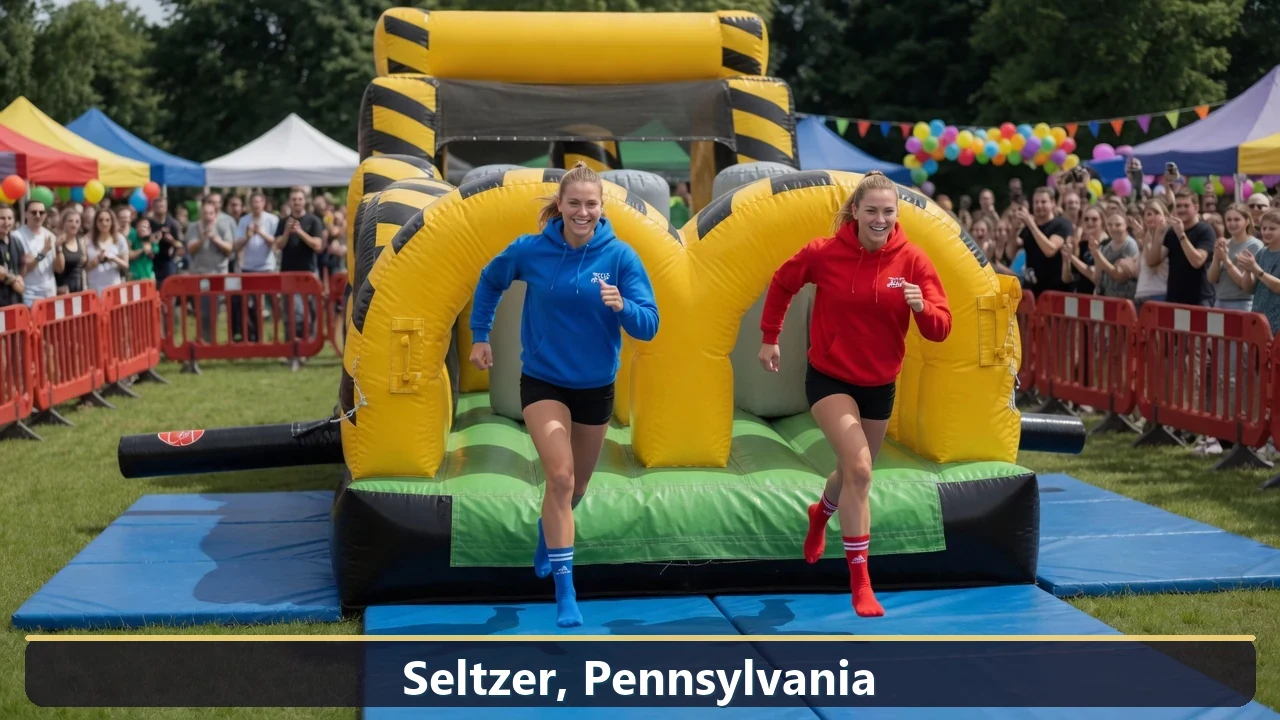 Inflatable obstacle course rental for events in Seltzer, Pennsylvania