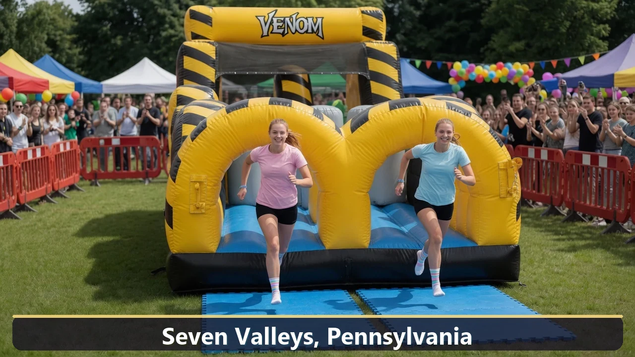 Inflatable obstacle course rental for events in Seven Valleys, Pennsylvania