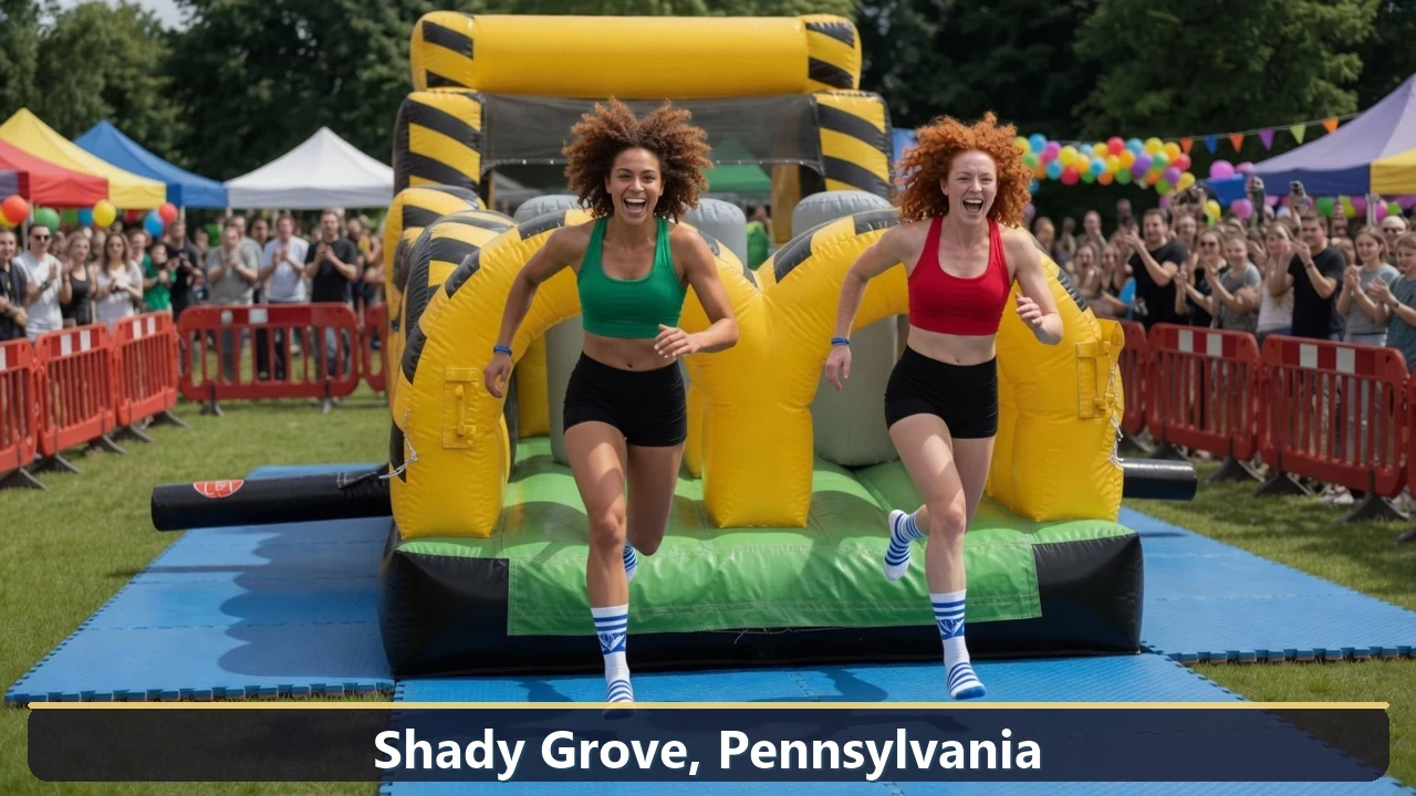 Inflatable obstacle course rental for events in Shady Grove, Pennsylvania