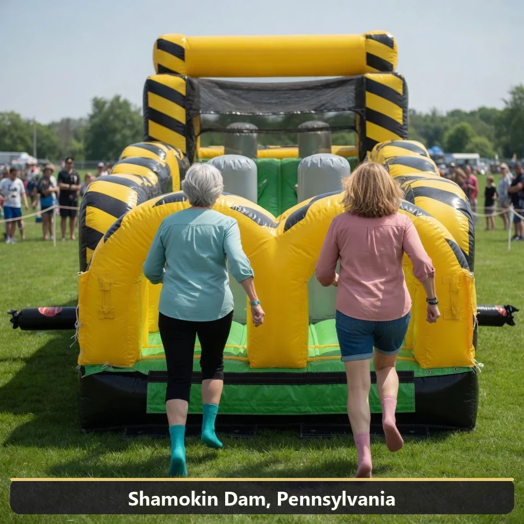 Inflatable obstacle course rental for events in Shamokin Dam, Pennsylvania