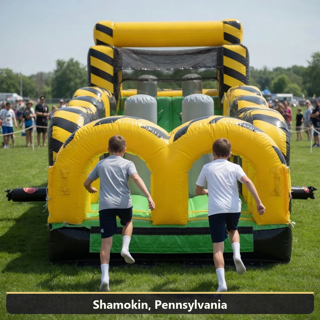 Inflatable obstacle course rental for events in Shamokin, Pennsylvania