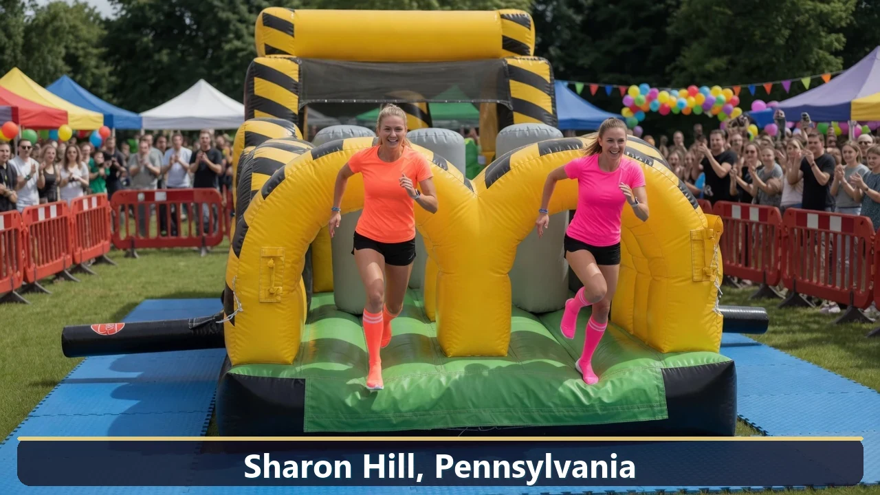 Inflatable obstacle course rental for events in Sharon Hill, Pennsylvania