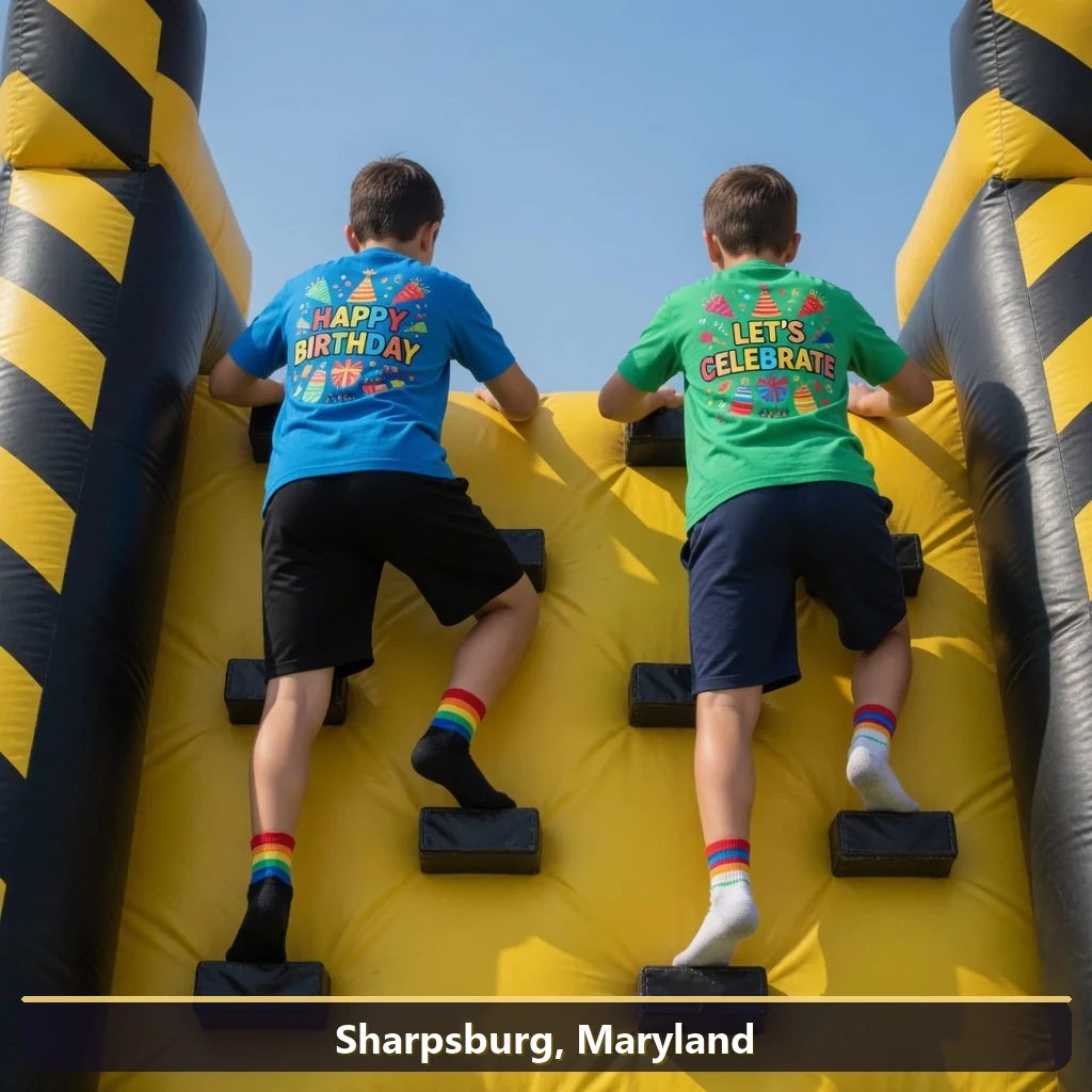 Inflatable obstacle course rental for events in Sharpsburg, Maryland