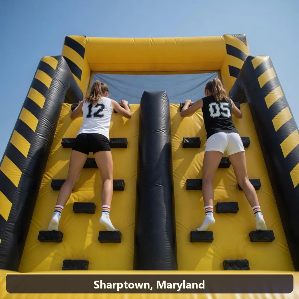 Inflatable obstacle course rental for events in Sharptown, Maryland