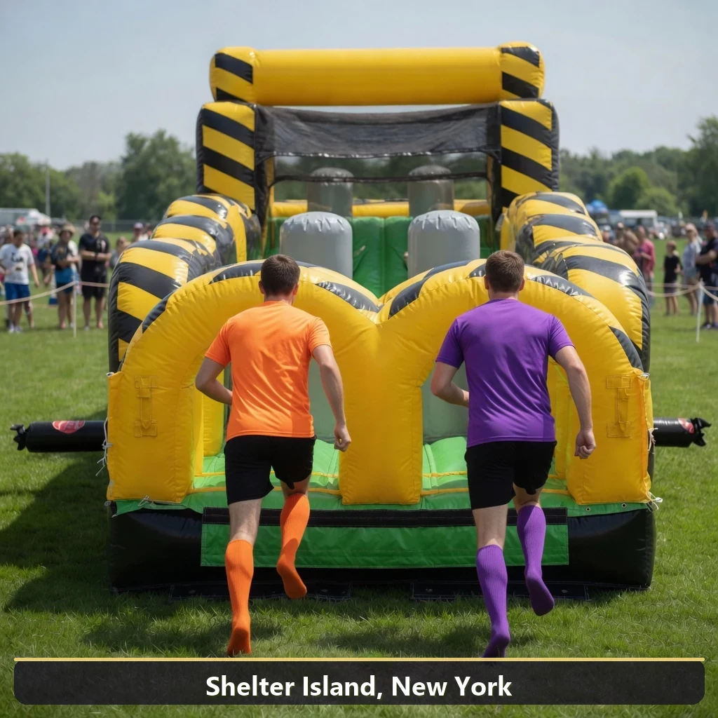 Inflatable obstacle course rental for events in Shelter Island, New York