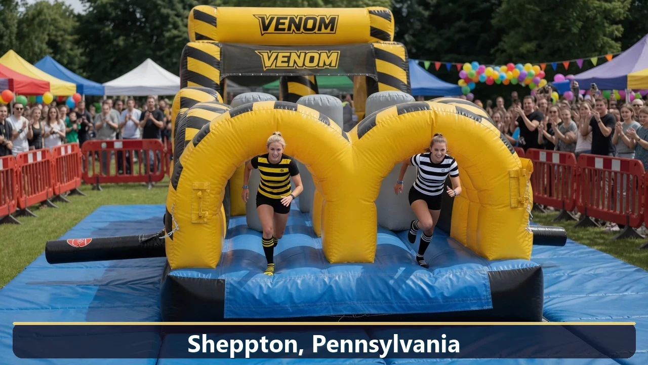 Inflatable obstacle course rental for events in Sheppton, Pennsylvania