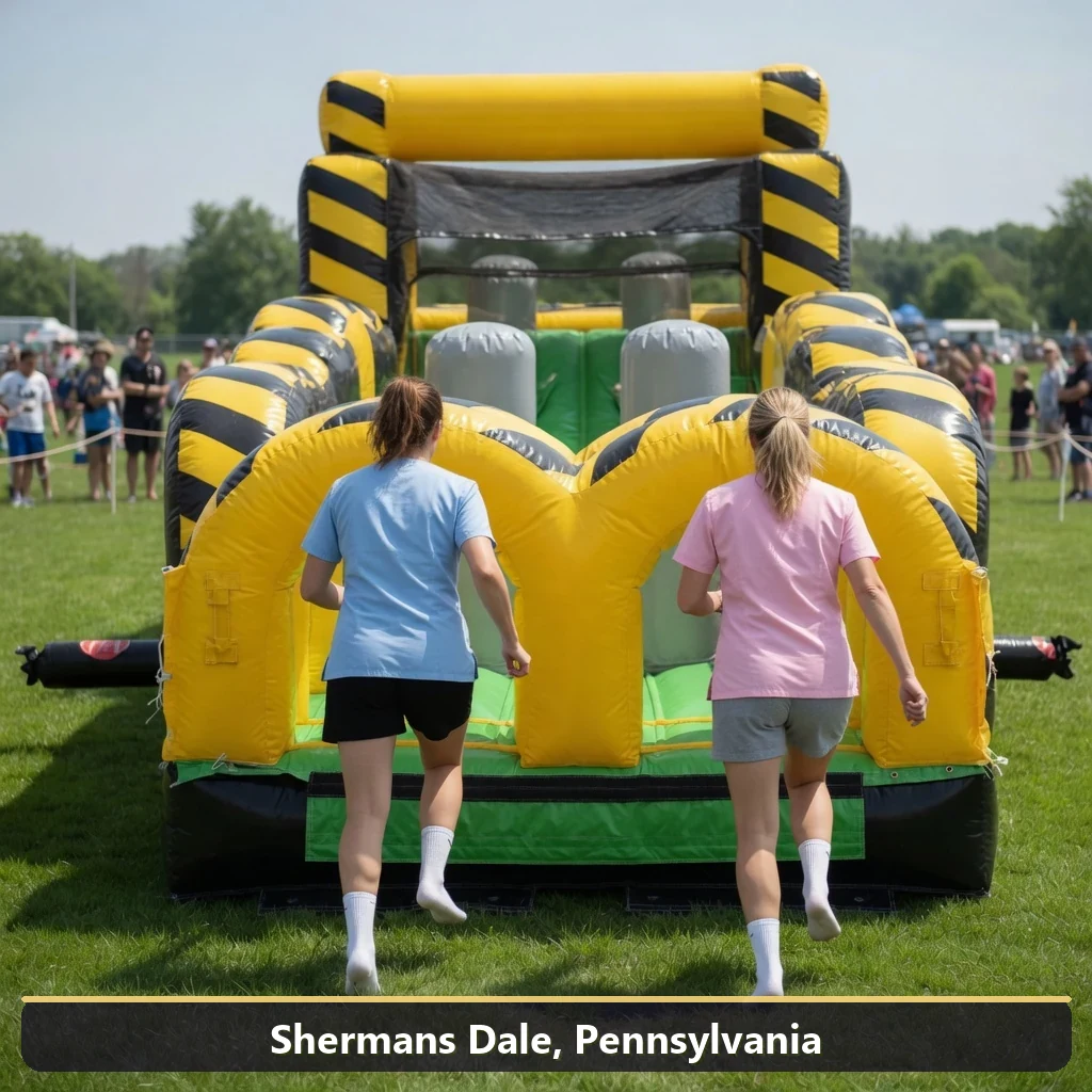 Inflatable obstacle course rental for events in Shermans Dale, Pennsylvania