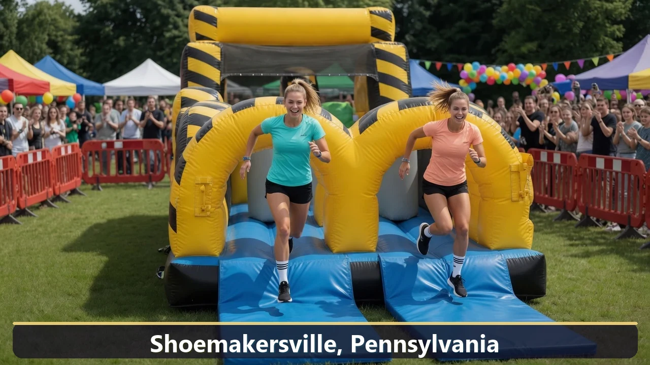 Inflatable obstacle course rental for events in Shoemakersville, Pennsylvania