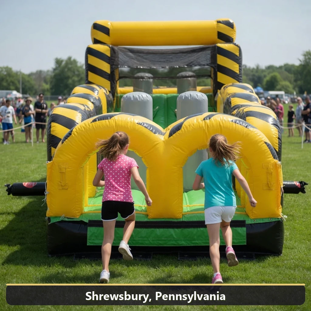 Inflatable obstacle course rental for events in Shrewsbury, Pennsylvania