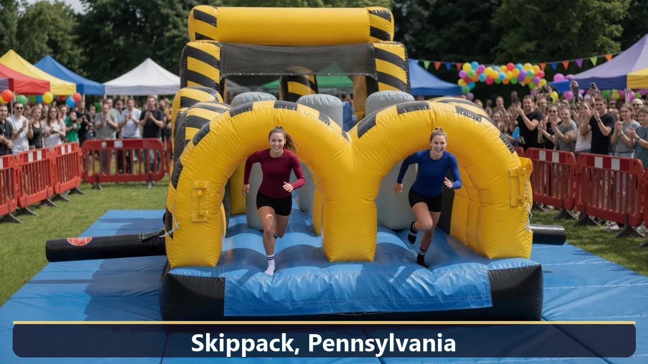Inflatable obstacle course rental for events in Skippack, Pennsylvania