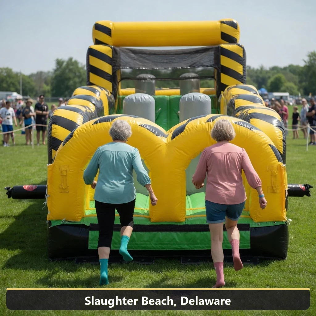 Inflatable obstacle course rental for events in Slaughter Beach, Delaware