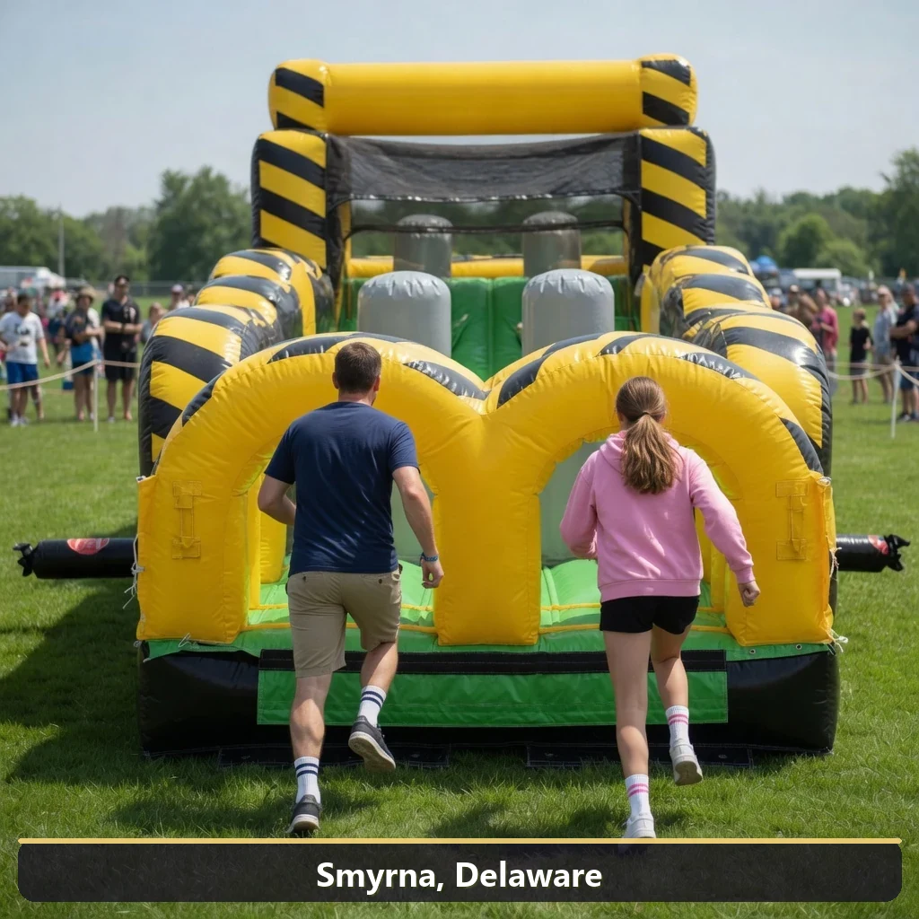 Inflatable obstacle course rental for events in Smyrna, Delaware