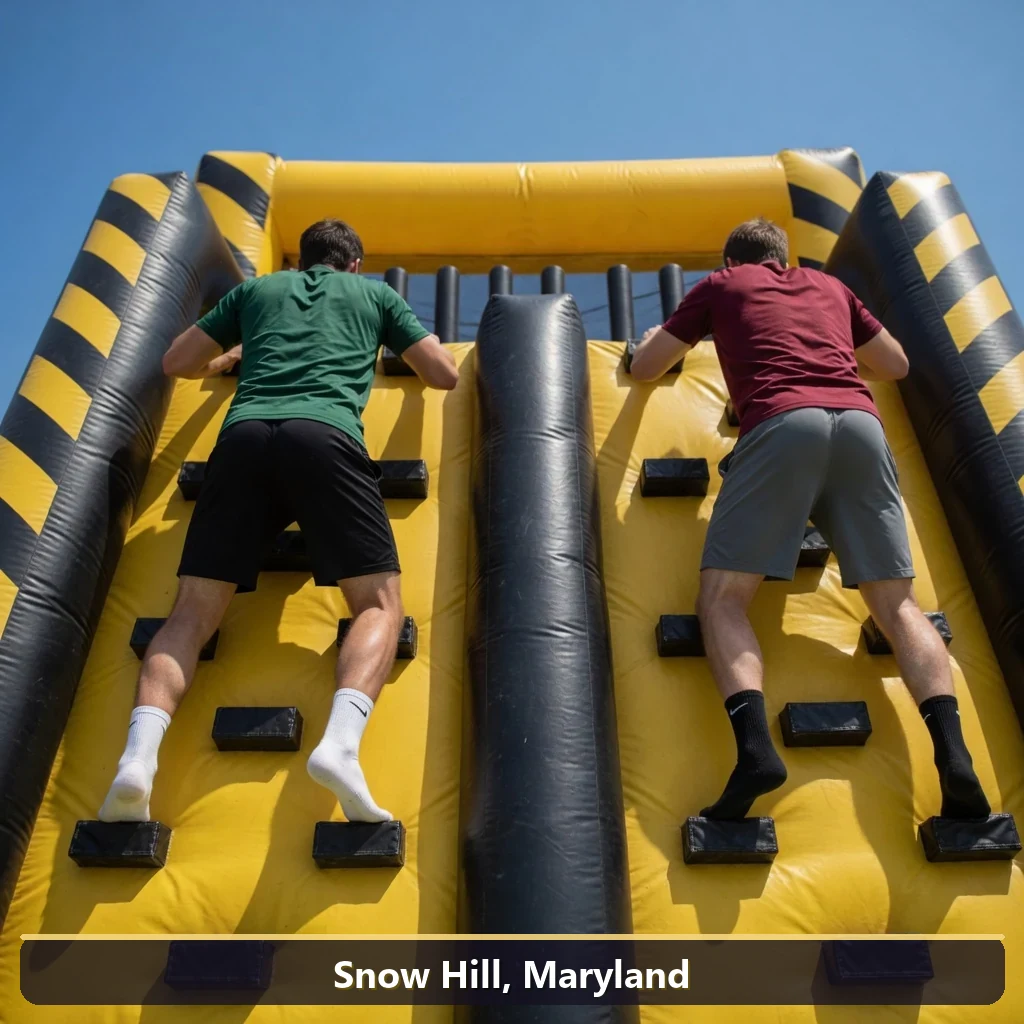 Inflatable obstacle course rental for events in Snow Hill, Maryland