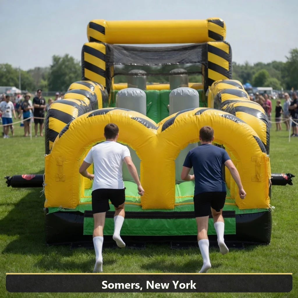 Inflatable obstacle course rental for events in Somers, New York