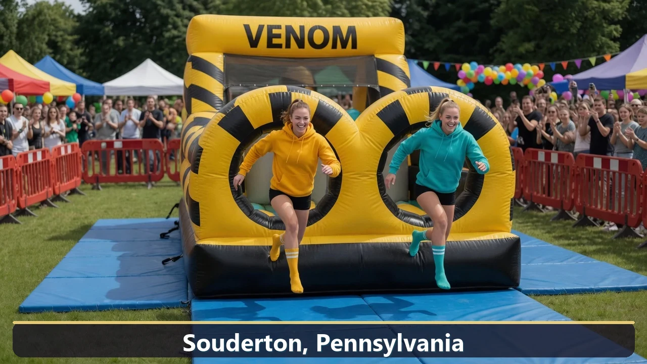 Inflatable obstacle course rental for events in Souderton, Pennsylvania