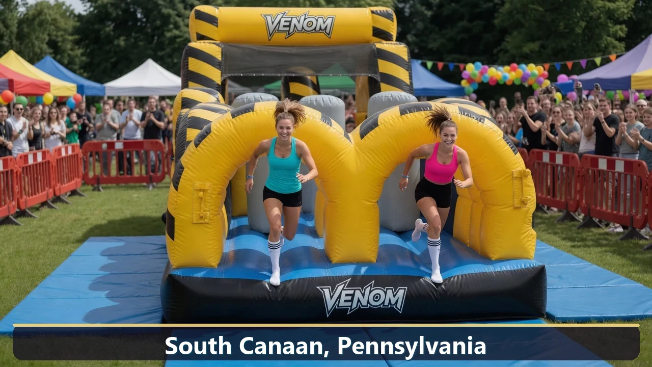 Inflatable obstacle course rental for events in South Canaan, Pennsylvania