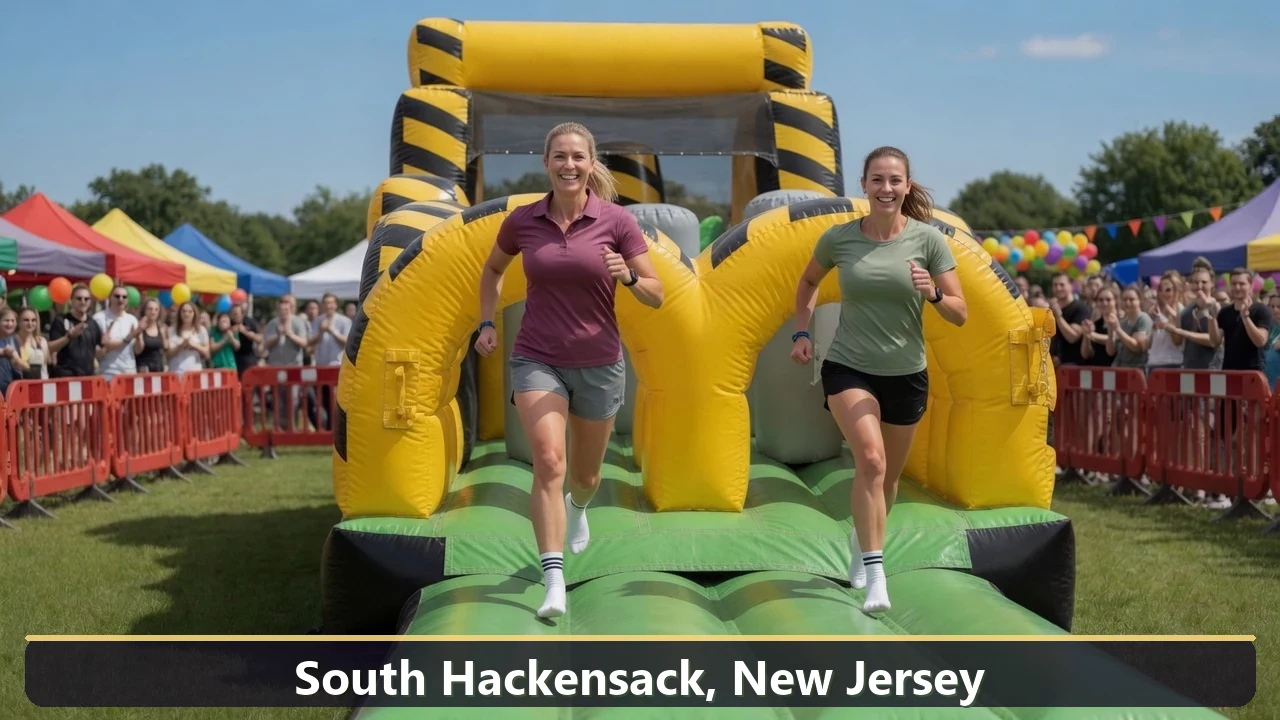 Inflatable obstacle course rental for events in South Hackensack, New Jersey