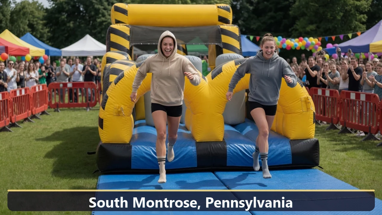 Inflatable obstacle course rental for events in South Montrose, Pennsylvania
