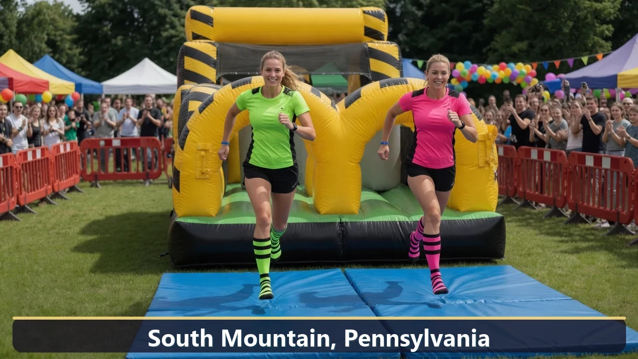Inflatable obstacle course rental for events in South Mountain, Pennsylvania