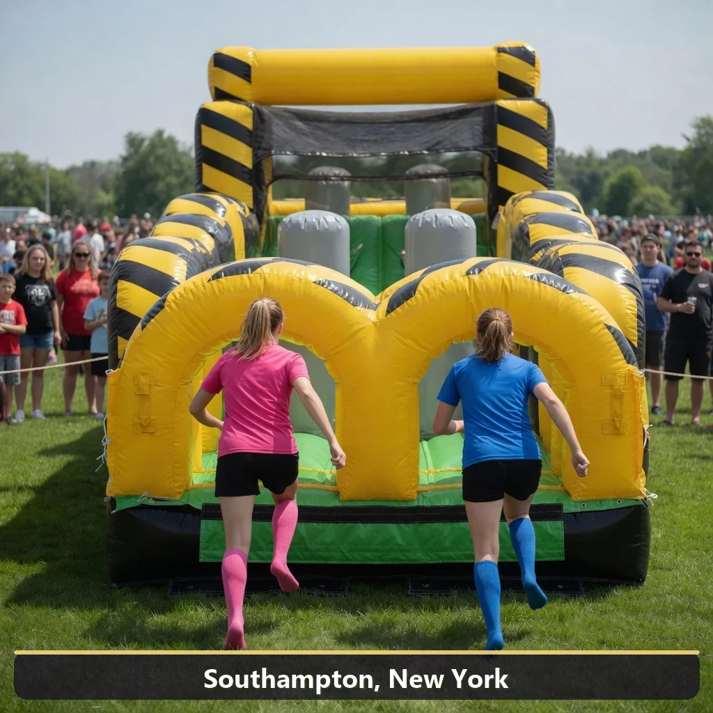 Inflatable obstacle course rental for events in Southampton, New York