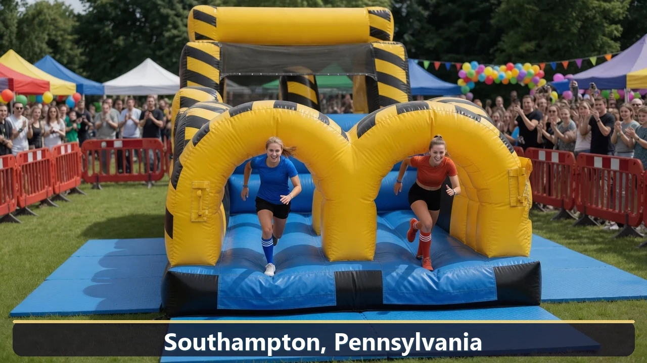 Inflatable obstacle course rental for events in Southampton, Pennsylvania