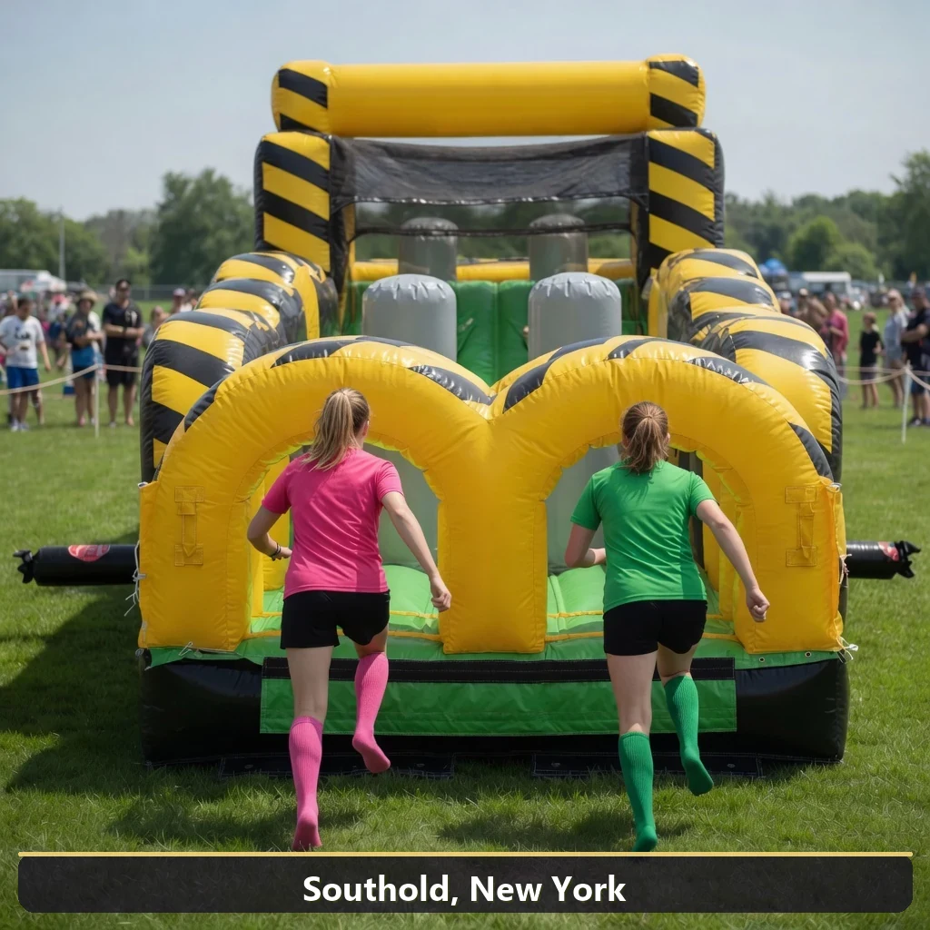 Inflatable obstacle course rental for events in Southold, New York