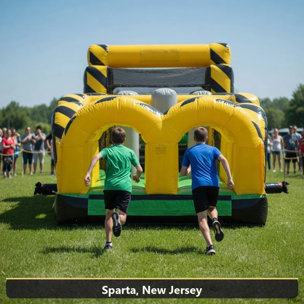 Inflatable obstacle course rental for events in Sparta, New Jersey