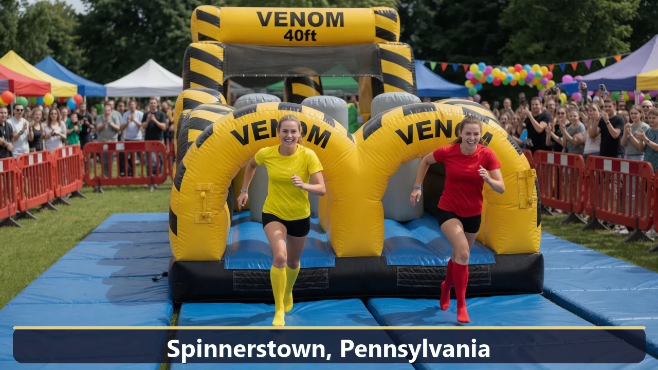 Inflatable obstacle course rental for events in Spinnerstown, Pennsylvania
