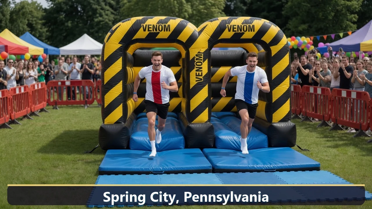 Inflatable obstacle course rental for events in Spring City, Pennsylvania