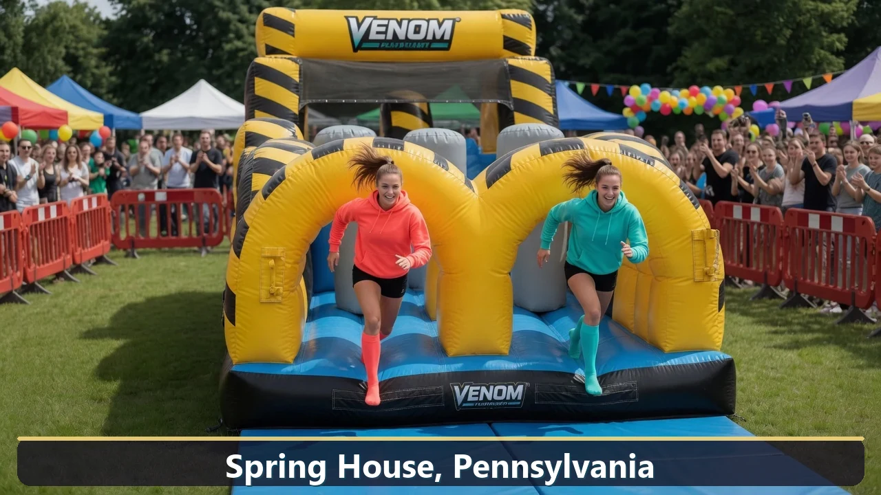 Inflatable obstacle course rental for events in Spring House, Pennsylvania