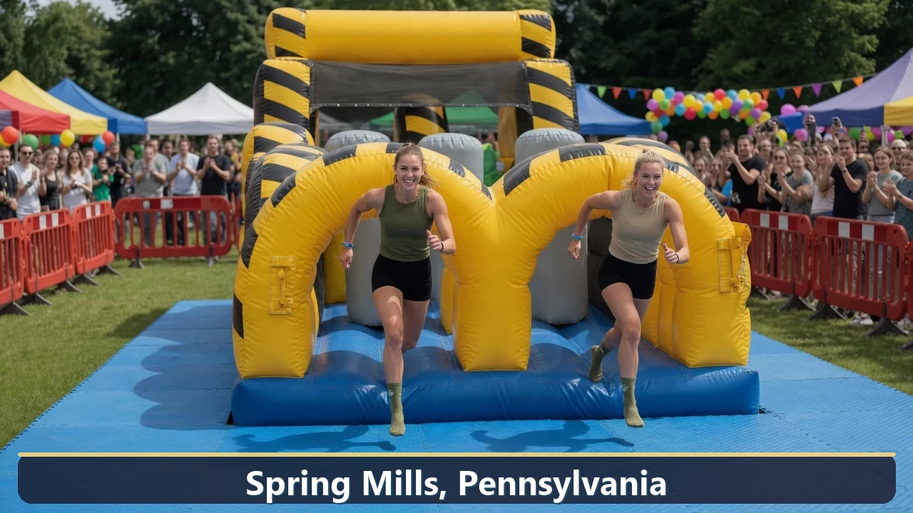 Inflatable obstacle course rental for events in Spring Mills, Pennsylvania