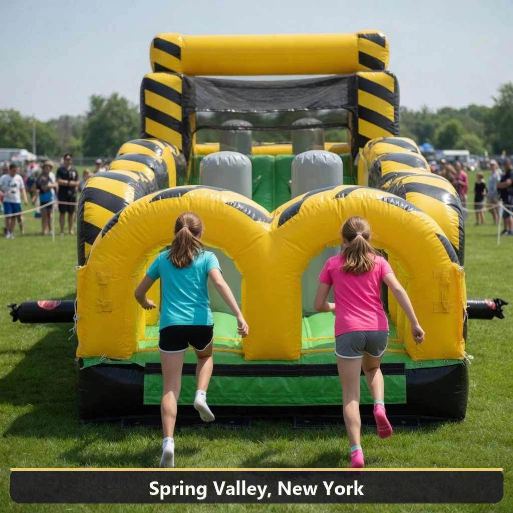 Inflatable obstacle course rental for events in Spring Valley, New York
