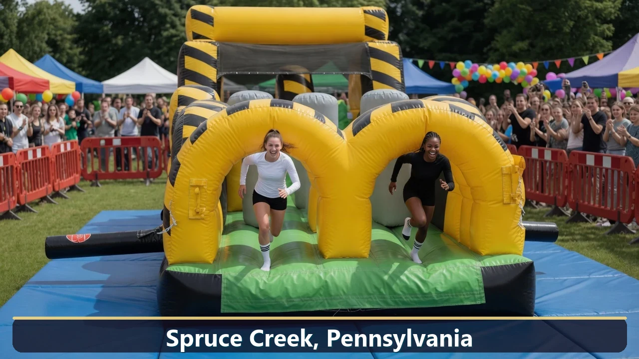 Inflatable obstacle course rental for events in Spruce Creek, Pennsylvania